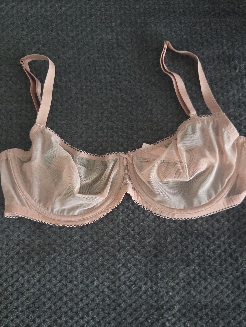 Victoria's Secret Sheer Mesh Underwire Bra - Nude Pink Size 36dd